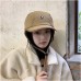 韓国のファッションボンバーハット秋冬厚手のラムウール暖かい耳保護スキーキャップ日本のレトロな飛行ハットレディース用