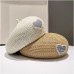 レディースとメンズのための日本のニット帽,春と夏のための真珠で編まれた通気性のあるハット,画家のためのファッショナブル