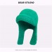 韓国のニットボンバーキャップ,ファッショナブルな手織りのキャップ,暖かい耳の保護,レディース用ストリートシューティングハット