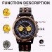 メンズクォーツ時計,ファッショナブルな木製腕時計,高級クロノグラフ,多機能,ビジネスウッド