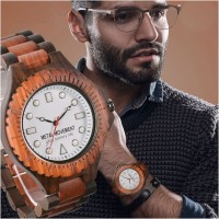 メンズ木製腕時計ダイヤルmontre en boisオム、クォーツ腕時計発光ファッション時計、レトロな木製メンズ腕時計レロジオデマデイラ