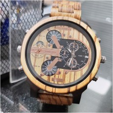 ビッグフェイス腕時計メンズのすべての木材は、ユニークなファッショナブルなクォーツ腕時計montre en boisオムビジネス木製腕時計メンズ
