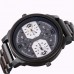 メンズクォーツ腕時計,木製,大ダイヤル,ラグジュアリーファッション,デュアルタイムゾーン,新品,送料無料