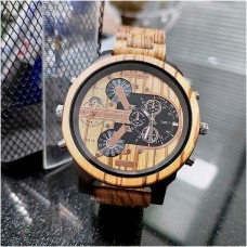 メンズの木製腕時計ファッションクォーツ腕時計ゼブラウッド大ダイヤル高級ビジネスメンズmontreためen boisオム