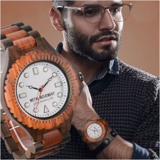 ユニークな木製腕時計メンズ2023新クォーツ腕時計時計montre bois homm発光赤木製腕時計メンズサプライズギフト