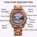 Ledデュアルディスプレイゼブラウッドメンズファッションのクォーツ腕時計メンズ腕時計クロノグラフスポーツ木製時計リロイhombre